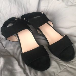New Taryn Rose black suede wedges